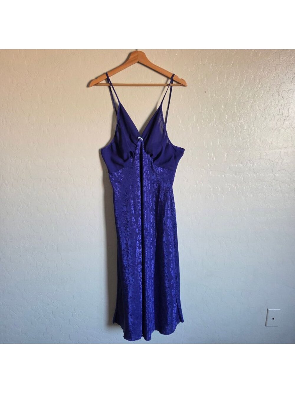 Vintage Feather Bed Babydoll Slip Dress Nightgown Satin Sheer Purple Size L NEW